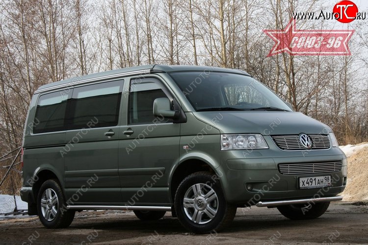 11 249 р. Защита переднего бампера одинарная Souz-96 (d60). Volkswagen Transporter T5 дорестайлинг (2003-2009)  с доставкой в г. Майкоп