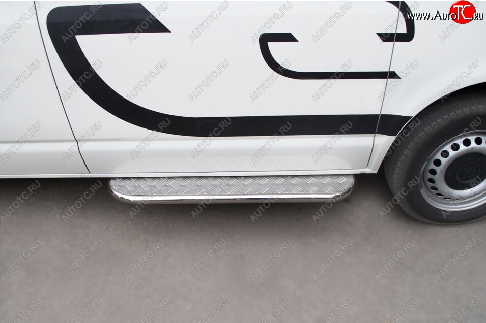 27 949 р. Широкая защита порогов с трубой d42 мм SLITKOFF v2  Volkswagen Transporter  T5 (2003-2009) дорестайлинг  с доставкой в г. Майкоп
