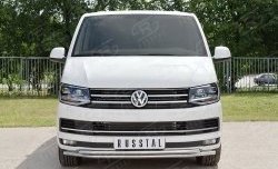 19 549 р. Защита переднего бампера (2 трубыØ42 мм, нержавейка) SLITKOFF  Volkswagen Caravelle  T6 - Transporter  T6  с доставкой в г. Майкоп. Увеличить фотографию 2