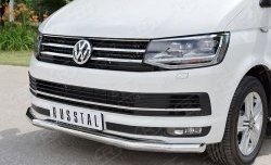 17 499 р. Защита переднего бампера (Ø63 мм, нержавейка) SLITKOFF Volkswagen Caravelle T6 дорестайлинг (2015-2019)  с доставкой в г. Майкоп. Увеличить фотографию 2