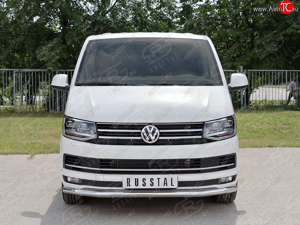 17 499 р. Защита переднего бампера (Ø63 мм, нержавейка) SLITKOFF Volkswagen Caravelle T6 дорестайлинг (2015-2019)  с доставкой в г. Майкоп