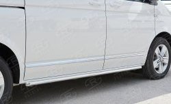 Защита порогов из круглой трубы диаметром 42 мм (длинная база) SLITKOFF (левая защита) Volkswagen Caravelle  T6 - Transporter  T6