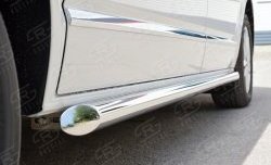 13 549 р. Защита порогов (левая сторона, длинная база, труба, d63 мм) SLITKOFF  Volkswagen Caravelle  T6 - Transporter  T6 (Скос на торцах 45°)  с доставкой в г. Майкоп. Увеличить фотографию 2