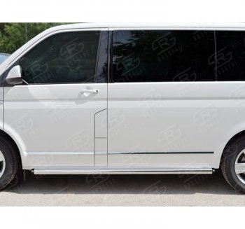 Правая защита порога SLITKOFF из круглой трубы диаметром 63 мм SLITKOFF Volkswagen Caravelle  T6 - Transporter  T6