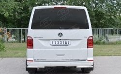 14 449 р. Защита заднего бампера (Ø42 мм, нержавейка, уголки) SLITKOFF Volkswagen Caravelle T6 дорестайлинг (2015-2019)  с доставкой в г. Майкоп. Увеличить фотографию 2