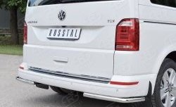 14 449 р. Защита заднего бампера (Ø42 мм, нержавейка, уголки) SLITKOFF Volkswagen Caravelle T6 дорестайлинг (2015-2019)  с доставкой в г. Майкоп. Увеличить фотографию 3
