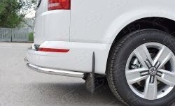 14 449 р. Защита заднего бампера (Ø42 мм, нержавейка, уголки) SLITKOFF Volkswagen Caravelle T6 дорестайлинг (2015-2019)  с доставкой в г. Майкоп. Увеличить фотографию 4