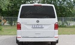 15 799 р. Защита заднего бампера (Ø63 мм, нержавейка, длинная база) SLITKOFF Volkswagen Transporter T6 дорестайлинг (2015-2019)  с доставкой в г. Майкоп. Увеличить фотографию 2