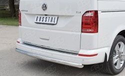 15 799 р. Защита заднего бампера (Ø63 мм, нержавейка, длинная база) SLITKOFF Volkswagen Transporter T6 дорестайлинг (2015-2019)  с доставкой в г. Майкоп. Увеличить фотографию 3
