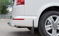 15 799 р. Защита заднего бампера (Ø63 мм, нержавейка, длинная база) SLITKOFF Volkswagen Transporter T6 дорестайлинг (2015-2019)  с доставкой в г. Майкоп. Увеличить фотографию 4