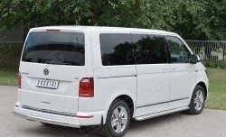 11 599 р. Защита заднего бампера (Ø75x42 мм, нержавейка, длинная база) Russtal Volkswagen Transporter T6 дорестайлинг (2015-2019)  с доставкой в г. Майкоп. Увеличить фотографию 3