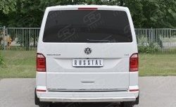 11 599 р. Защита заднего бампера (Ø75x42 мм, нержавейка, длинная база) Russtal Volkswagen Transporter T6 дорестайлинг (2015-2019)  с доставкой в г. Майкоп. Увеличить фотографию 4