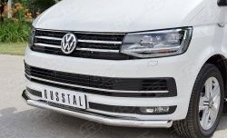 17 499 р. Защита переднего бампера (Ø63 мм, нержавейка, короткая база) SLITKOFF  Volkswagen Multivan  T6 - Transporter  T6  с доставкой в г. Майкоп. Увеличить фотографию 2
