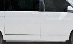 13 549 р. Защита порогов из круглой трубы диаметром 63 мм (короткая база) SLITKOFF (левая защита)  Volkswagen Multivan  T6 - Transporter  T6  с доставкой в г. Майкоп. Увеличить фотографию 4