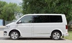 13 549 р. Защита порогов из круглой трубы диаметром 63 мм (короткая база) SLITKOFF (правая защита)  Volkswagen Multivan  T6 - Transporter  T6  с доставкой в г. Майкоп. Увеличить фотографию 2