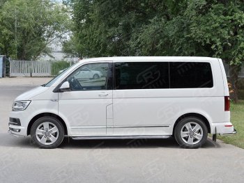 Правая защита порогов SLITKOFF из круглой трубы d63 мм v3 Volkswagen Multivan  T6 - Transporter  T6