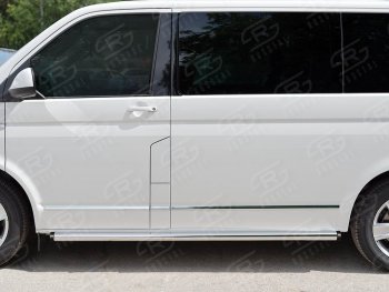 Правая защита порогов SLITKOFF из круглой трубы d63 мм v2 Volkswagen Multivan  T6 - Transporter  T6
