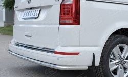 15 999 р. Защита заднего бампера (Ø42 мм, нержавейка, короткая база) SLITKOFF Volkswagen Transporter T6 дорестайлинг (2015-2019)  с доставкой в г. Майкоп. Увеличить фотографию 3