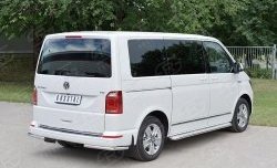 11 999 р. Защита заднего бампера (Ø42 мм, нержавейка, короткая база) SLITKOFF Volkswagen Transporter T6 дорестайлинг (2015-2019)  с доставкой в г. Майкоп. Увеличить фотографию 3