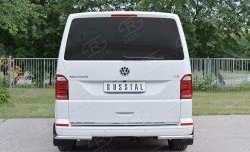 11 999 р. Защита заднего бампера (Ø42 мм, нержавейка, короткая база) SLITKOFF Volkswagen Transporter T6 дорестайлинг (2015-2019)  с доставкой в г. Майкоп. Увеличить фотографию 4