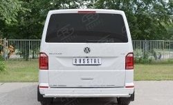 15 799 р. Защита заднего бампера (Ø63 мм, нержавейка, короткая база) SLITKOFF Volkswagen Transporter T6 дорестайлинг (2015-2019)  с доставкой в г. Майкоп. Увеличить фотографию 2