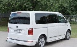 Защита заднего бампера (Ø63 мм длинная, нержавейка, короткая база) SLITKOFF Volkswagen Multivan  T6 - Transporter  T6