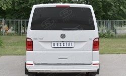 11 599 р. Защита заднего бампера (Ø75x42 мм, нержавейка, короткая база) Russtal Volkswagen Transporter T6 дорестайлинг (2015-2019)  с доставкой в г. Майкоп. Увеличить фотографию 2