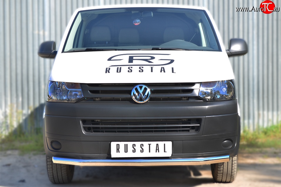 15 799 р. Одинарная защита переднего бампера диаметром 63 мм SLITKOFF Volkswagen Transporter T5 рестайлинг (2009-2015)  с доставкой в г. Майкоп