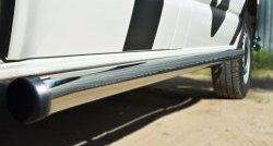 71 999 р. Левая защита порогов из круглой трубы диаметром 63 мм Russtal Volkswagen Transporter T6 дорестайлинг (2015-2019) (Защита порогов с со скосами на торцах (вариант 1))  с доставкой в г. Майкоп. Увеличить фотографию 8