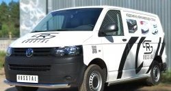 71 999 р. Левая защита порогов из круглой трубы диаметром 63 мм Russtal Volkswagen Transporter T6 дорестайлинг (2015-2019) (Защита порогов с со скосами на торцах (вариант 1))  с доставкой в г. Майкоп. Увеличить фотографию 9