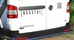 18 999 р. Защита заднего бампера (Ø63 и 42 мм с уголками, нержавейка) SLITKOFF Volkswagen Transporter T5 рестайлинг (2009-2015)  с доставкой в г. Майкоп. Увеличить фотографию 2
