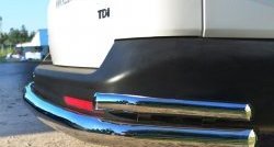 18 999 р. Защита заднего бампера (Ø63 и 42 мм с уголками, нержавейка) SLITKOFF Volkswagen Transporter T5 рестайлинг (2009-2015)  с доставкой в г. Майкоп. Увеличить фотографию 3