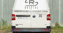 Защита заднего бампера (Ø63 и 42 мм с уголками, нержавейка) SLITKOFF Volkswagen Caravelle  T5 - Transporter  T5