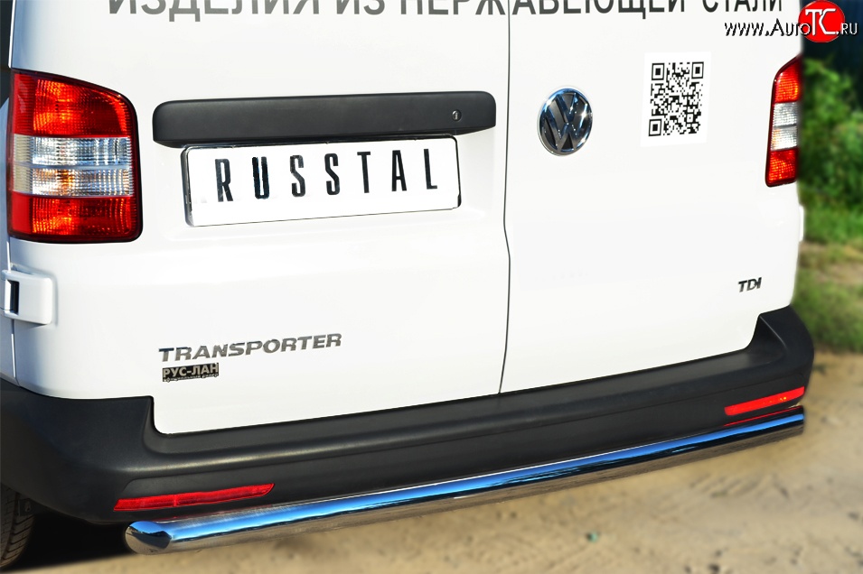 15 799 р. Защита заднего бампера (Ø63 мм, нержавейка) SLITKOFF  Volkswagen Caravelle  T5 - Transporter  T5  с доставкой в г. Майкоп