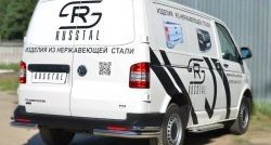 19 999 р. Защита заднего бампера (2 трубы Ø63 и 42 мм уголки, нержавейка) SLITKOFF Volkswagen Transporter T6 дорестайлинг (2015-2019)  с доставкой в г. Майкоп. Увеличить фотографию 4