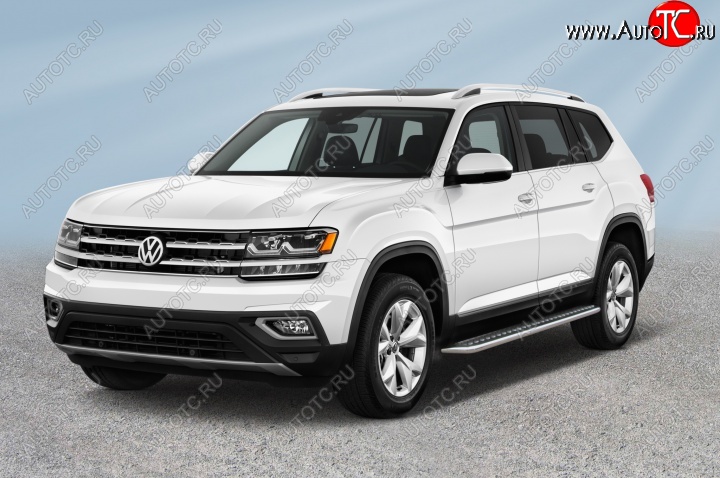 25 699 р. Пороги с листом d57 Slitkoff  Volkswagen Teramont  CA1 (2016-2020) дорестайлинг (Цвет: нержавеющая полированная сталь)  с доставкой в г. Майкоп