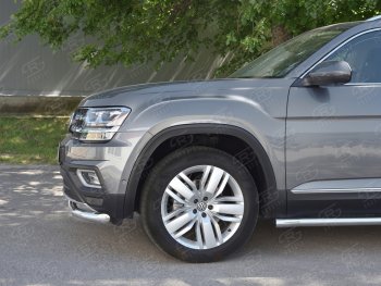 18 299 р. Защита переднего бампера (Ø63 мм, нержавейка) SLITKOFF  Volkswagen Teramont  CA1 (2016-2020) дорестайлинг  с доставкой в г. Майкоп. Увеличить фотографию 3