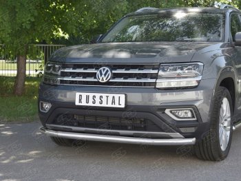 18 299 р. Защита переднего бампера (Ø63 мм, нержавейка) SLITKOFF  Volkswagen Teramont  CA1 (2016-2020) дорестайлинг  с доставкой в г. Майкоп. Увеличить фотографию 4