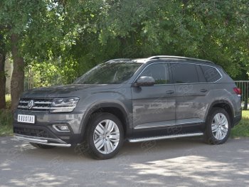 19 599 р. Защита переднего бампера (2 трубы Ø42 мм, нержавейка) SLITKOFF  Volkswagen Teramont  CA1 (2016-2020) дорестайлинг  с доставкой в г. Майкоп. Увеличить фотографию 2