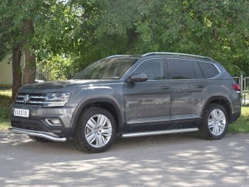 18 849 р. Защита переднего бампера (Ø63 мм волна, нержавейка) SLITKOFF  Volkswagen Teramont  CA1 (2016-2020) дорестайлинг  с доставкой в г. Майкоп. Увеличить фотографию 2