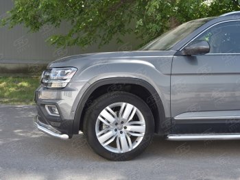 18 849 р. Защита переднего бампера (Ø63 мм волна, нержавейка) SLITKOFF  Volkswagen Teramont  CA1 (2016-2020) дорестайлинг  с доставкой в г. Майкоп. Увеличить фотографию 3