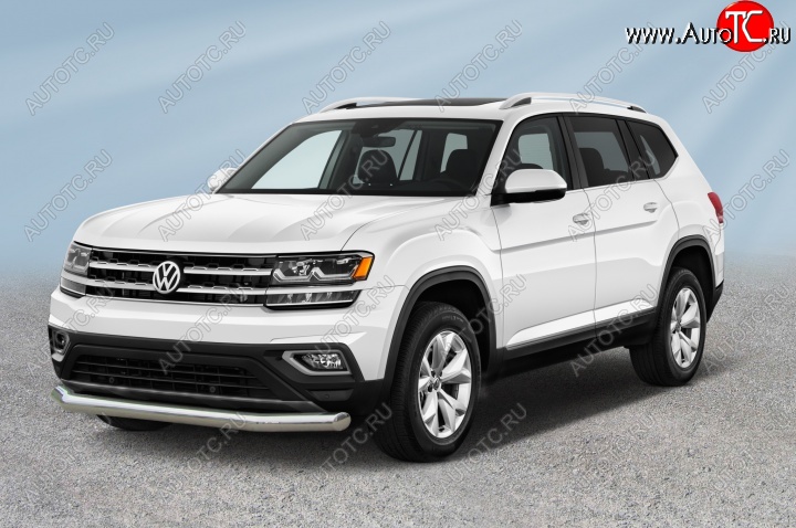 18 999 р. Защита переднего бампера Slitkoff (Ø 76 мм)  Volkswagen Teramont  CA1 (2016-2020) дорестайлинг (Нержавеющая сталь)  с доставкой в г. Майкоп