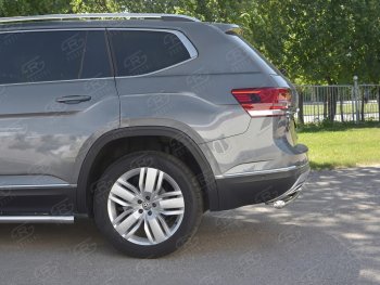 16 999 р. Защита заднего бампера (2 трубы Ø63 и 42 мм, нержавейка) SLITKOFF Volkswagen Teramont CA1 дорестайлинг (2016-2020)  с доставкой в г. Майкоп. Увеличить фотографию 3