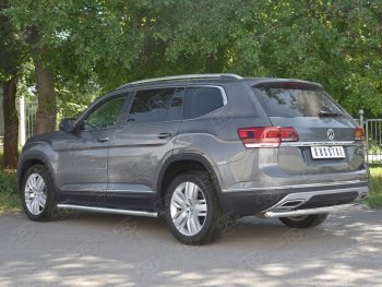 15 249 р. Защита заднего бампера (Ø63 мм, нержавейка) SLITKOFF Volkswagen Teramont CA1 дорестайлинг (2016-2020)  с доставкой в г. Майкоп. Увеличить фотографию 2