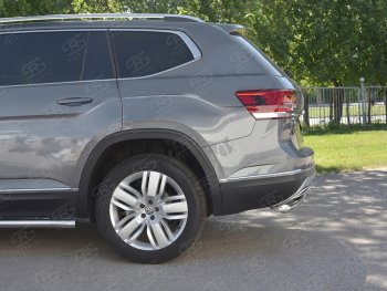 15 249 р. Защита заднего бампера (Ø63 мм, нержавейка) SLITKOFF Volkswagen Teramont CA1 дорестайлинг (2016-2020)  с доставкой в г. Майкоп. Увеличить фотографию 3