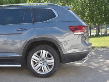 11 599 р. Защита заднего бампера (Ø75х42 мм, нержавейка) Russtal Volkswagen Teramont CA1 дорестайлинг (2016-2020)  с доставкой в г. Майкоп. Увеличить фотографию 3