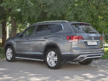 15 249 р. Защита заднего бампера (Ø42 мм волна, нержавейка) SLITKOFF Volkswagen Teramont CA1 дорестайлинг (2016-2020)  с доставкой в г. Майкоп. Увеличить фотографию 2