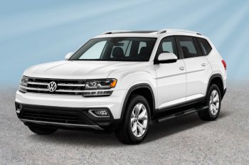 Защита порогов Slitkoff (Ø 76 мм, в проступями) Volkswagen Teramont  CA1 (2016-2020) дорестайлинг (Сталь с полимерным покрытием. Цвет: черный)