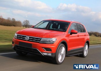 9 499 р. Порожки для ног Rival Volkswagen Tiguan Mk2 рестайлинг (2020-2022) (Чёрные)  с доставкой в г. Майкоп. Увеличить фотографию 3