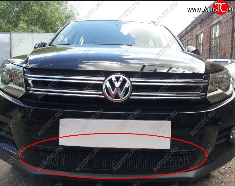 2 699 р. Защитная решётка в воздуховод автомобиля Russtal (черная) Volkswagen Tiguan Mk2 дорестайлинг (2016-2020)  с доставкой в г. Майкоп